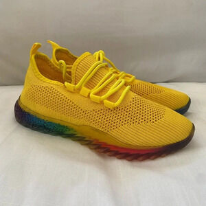 Wanted Shoes Women's Size  6.5 Yellow Rainbow Sole Multicolor Sneaker